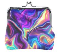 Personalizzato astratto vibrante liquido marmo arte donna carino moneta borsa in pelle bacio blocco carta cambio borsa portafoglio, Arte astratta vibrante marmo liquido, classico