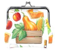 Personalizzato Autunno Raccolta Zucche Carino Coin Purse per le Donne Fibbia In Pelle Bacio Blocco Carta Cambiamento Borsa per Le, Zucche raccolte autunnali, classico