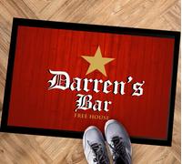 Personalizzato BAR Casa Tappetino - Rosso Gold Star 60 X 40 CM