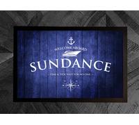 Personalizzato Barca Tappetino - Blu Bianco Testo Canal Stretto Barca, 60 x 40cm