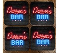 Personalizzato Barrette Runner Tappetino - Sottobicchieri Neon Effetto Casa Pub