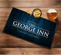 Personalizzato Barrette Tappetino - Con il Tuo Nome - Blu Effetto Legno Runner -