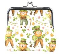 Personalizzato Bella Leprechaun Clover Carino Portamonete per le Donne Fibbia In Pelle Bacio Blocco Cambiare Borsa per Le Ragazze, Delizioso trifoglio leprechaun, classico