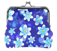 Personalizzato Bianco Azzurro Fiori Donne Coin Borse & Sacchetti Bacio Blocco Carta Cambiamento Borsa per la moneta, Fiori Bianchi Azzurri, classico