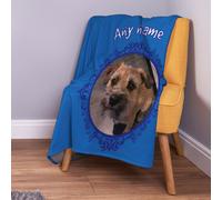 Personalizzato Blu Cane Design Morbido Cucciolo Coperta IN Pile Coperta