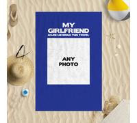 Personalizzato Blu My Ragazza Made Me Bring This Microfibra Spiaggia Telo Funny