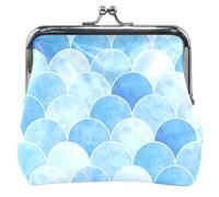 Personalizzato Blu Sirena Scale In Pelle Coin Purse Donne Carino Fibbia Bacio Blocco Carta Portafoglio Cambiare Borsa, Scaglie Sirena Blu, classico