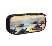 Personalizzato Borsa Cancelleria Turtles On The Beach Print Astuccio Cartoleria Su Misura Slot Matite Astuccio Per Insegnanti, Ragazze, Regalo, 20X9X4Cm