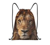 Personalizzato Borsa Coulisse African Lion Head Zaino da Viaggio Fashion Sacco Sportive per Viaggi Yoga Vacanze 36X42cm