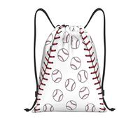 Personalizzato Borsa Coulisse Baseball Stitches Pattern Zainetto Unisex Sacca Sportiva per Nuoto Sport Vacanze 36X42cm