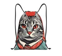 Personalizzato Borsa Coulisse Cat with Tie Zaino Scuola Stampa Sacca Ginnastica per Yoga Festival Spiaggia 36X42Cm