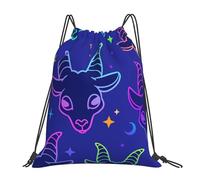 Personalizzato Borsa Coulisse Colored Goat Head Zainetti Fashion Sacchetto Sportivo per Adulto Donna All'aperto 36X42cm