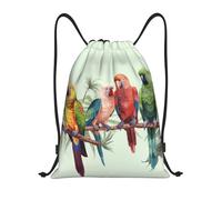 Personalizzato Borsa Coulisse Colorful Parrots On Tree Zaino da Viaggio con Coulisse Borsa Palestra Scuola per Festival Adulto Yoga 36X42cm