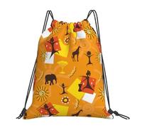Personalizzato Borsa Coulisse Ethnic African Zaino Scuola Fashion Sacca Ginnastica per Donna Uomo Viaggi 36X42cm