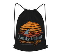Personalizzato Borsa Sportiva da Palestra Jaws Amity Island, Fashion Sacca Sportiva, con Coulisse Zaino Scuola, per Adulto Nuoto 36X42cm