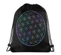 Personalizzato Borsa Sportiva Flower of Life Sacred Geometry Mandala Borse da Palestra Fashion Sport String Zaino per Compleanno, Regalo, Viaggi