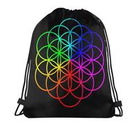 Personalizzato Borse da Palestra Flower of Life Sacred Geometry Mandala Borsa con Coulisse Fashion Sport String Zaino per Compleanno, Scuola, Natale