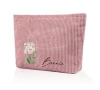 Personalizzato Bustina Portatutto Donna Borsa da Toilette da Viaggio con Incisione Nomi Regali per Donne Amiche Sorelle (Rosa 1)