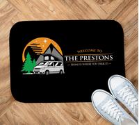 Personalizzato Camper Porta MAT - Camper Tramonto Welcome MAT (Nero e Arancione