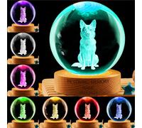 Personalizzato Cane Pet Crystal Night Light Regalo per le donne, nome personalizzato / numero Cane 3D Crystal Ball Night Light Lampa per camera da letto DecorPet regalo di compleanno di Natale