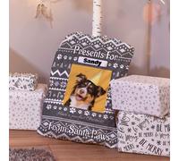 Personalizzato Cane Sacco Babbo Natale - Grigio Santa Paws - Cucciolo Calza