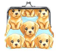 Personalizzato Carino Cani Cuccioli D'oro Blu In Pelle Portamonete & Sacchetti Carino Bacio Blocco Cambiare Borsa per Le Ragazze