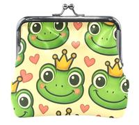 Personalizzato Carino Cartoon Rana Principe Corone Portamonete In Pelle & Sacchetti Carino Bacio Blocco Piccolo Cambiamento Borsa per le Ragazze