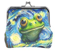 Personalizzato Carino Divertente Rana Notte Stellata Portamonete per Le Donne Carino Bacio Blocco Blocco Della Carta Del Supporto per Monete