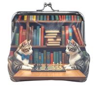 Personalizzato Carino Gatti Libreria In Pelle Portamonete Delle Donne Ragazza Fibbia Bacio Blocco Cambiare Sacchetto