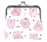Personalizzato Carino Pig Cuore Rosa Coin Purse per le Donne In Pelle Carino Fibbia Bacio Blocco Delle Ragazze Cambiare Portafoglio, Carino Pig Cuore Rosa, classico