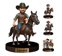 Personalizzato Cavaliere Cavaliere Foto Figurine Trinket Caricatura Ritratto Scrivania Nome Targhetta Personalizzata Cartoon Sport Figure Statue Segno Targa per gli amanti dei Cavalli Cowboy Figurine