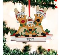 Personalizzato Cervo di Natale Pendente Albero di Natale Decorazione, Personalizzato Famiglia Natale Ornamenti 2025, Nome/Testo Personalizzato Regalo per La Famiglia e Gli Amici