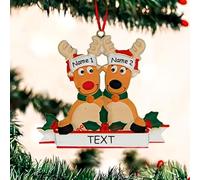 Personalizzato Cervo di Natale Pendente Albero di Natale Decorazione, Personalizzato Famiglia Natale Ornamenti 2025, Nome/Testo Personalizzato Regalo per La Famiglia e Gli Amici