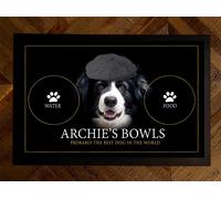 Personalizzato Ciotola Cane Alimentazione Stuoia - Con Ogni Nome Border Collie