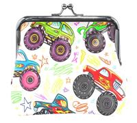 Personalizzato Colorful Monster Trucks Portamonete Delle Donne Fibbia In Pelle Bacio Blocco Carta Cambiamento Borsa per la Moneta