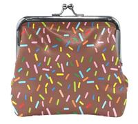 Personalizzato Colorful Spruzzi Cioccolato Marrone Carino Coin Purse per le Donne Cuoio Bacio Blocco Carta Cambiamento Borsa per la Moneta