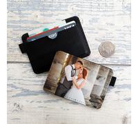 Personalizzato Compleanno Natale Regalo Porta Carte Wallet Slim Custodia Nero