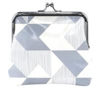 Personalizzato Cool Geometrico Bianco Donne Carino Coin Purse Cuoio Bacio Blocco Carta Cambiamento Portafoglio, Bianco geometrico freddo, OneSize