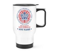 Personalizzato Coronation Emblema King Charles III Viaggio Tazza con Manico