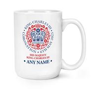 Personalizzato Coronation Emblema Originale King Charles III 426ml Grande Tazza