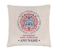 Personalizzato Coronation Emblema Originale King Charles III Copricuscino Regalo