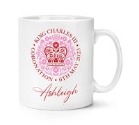Personalizzato Coronation Emblema Rosa King Charles III 284ml Tazza Regalo