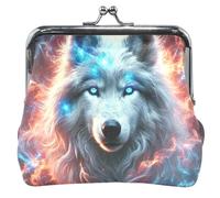Personalizzato Cosmic Nebulosa Lupo Portamonete Delle Donne Fibbia In Pelle Bacio Blocco Carta Cambiamento Borsa per la Moneta, Lupo Nebulosa Cosmica, classico
