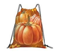 Personalizzato Coulisse Borsa da Palestra Autumn Maple Thanksgiving Pumpkin Zainetto con Coulisse Sacca Ginnastica per Piscina Yoga Viaggi 36X42cm