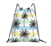 Personalizzato Coulisse Borsa da Palestra Palm Tree Stripe Pattern, Fashion Sacca Ginnastica, Unisex Zainetti, per Festival Viaggi 36X42cm