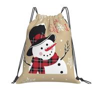 Personalizzato Coulisse Tasche Christmas Vintage Snowman Snow, Fashion Sacca Ginnastica, con Coulisse Sacca Zaino Sportivo, per Spiaggia Donna 36X42cm