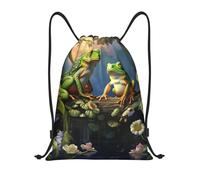 Personalizzato Coulisse Tasche Many Frogs Sing on The Branches, Stampa Sacca Ginnastica, Poliestere Zaino da Viaggio, per Donna Sport 36X42cm