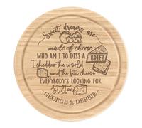 Personalizzato Dolce Sogni Sono Fatti Di Formaggio Tavola Rotondo 25cm IN Legno