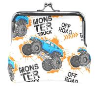 Personalizzato Energetico Monster Truck Blu Moneta Del Portamonete Delle Donne Del Cuoio Bacio Blocco Cambi, Energetic Monster Truck Blu, OneSize