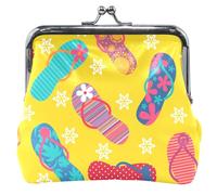 Personalizzato Estate Colori Flip Flop Donne Carino Coin Purse Fibbia In Pelle Bacio Blocco Cambiare Sacchetto di Carta Sacchetto, Infradito Summer Colors, classico